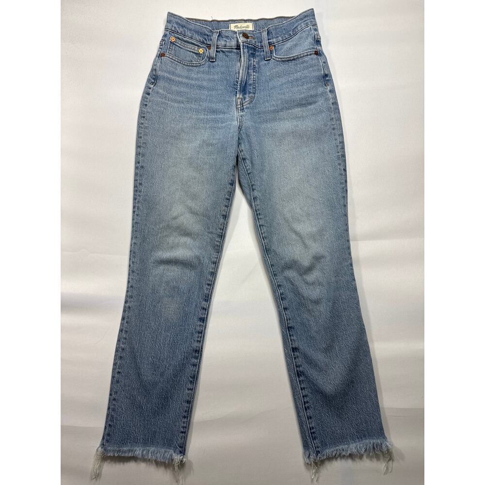 Madewell Women's The Perfect Vintage Raw Hem Blue Denim Jeans -Size 26 (27x27)